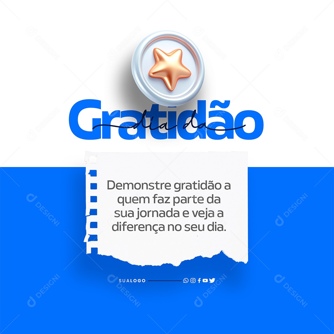 Dia da Gratidão 06 de Janeiro Demonstre Gratidão Social Media PSD Editável