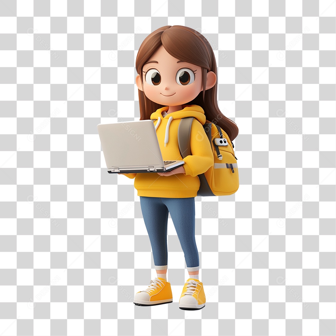 Personagem Estudante PNG Transparente