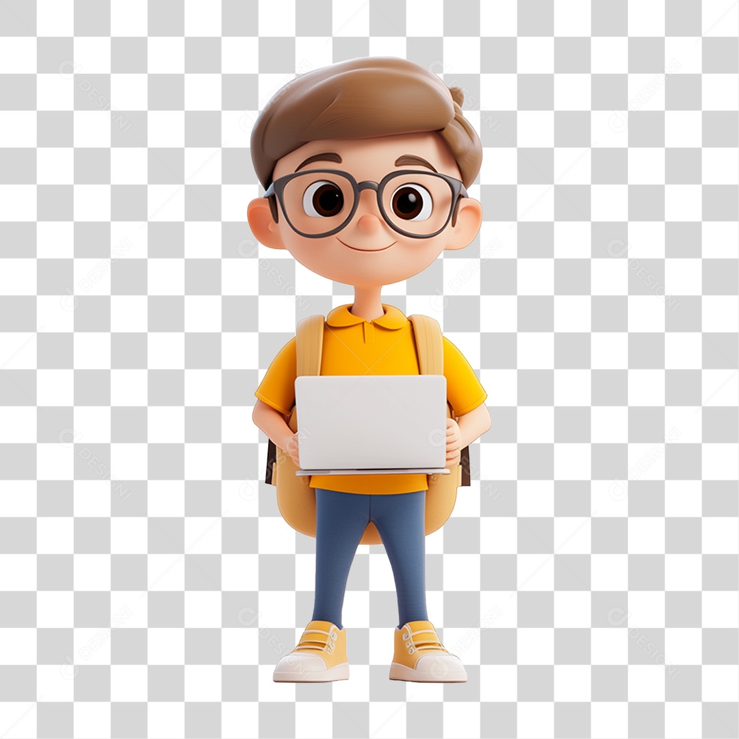 Personagem Estudante PNG Transparente