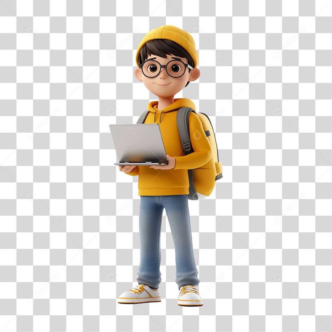 Personagem Estudante PNG Transparente