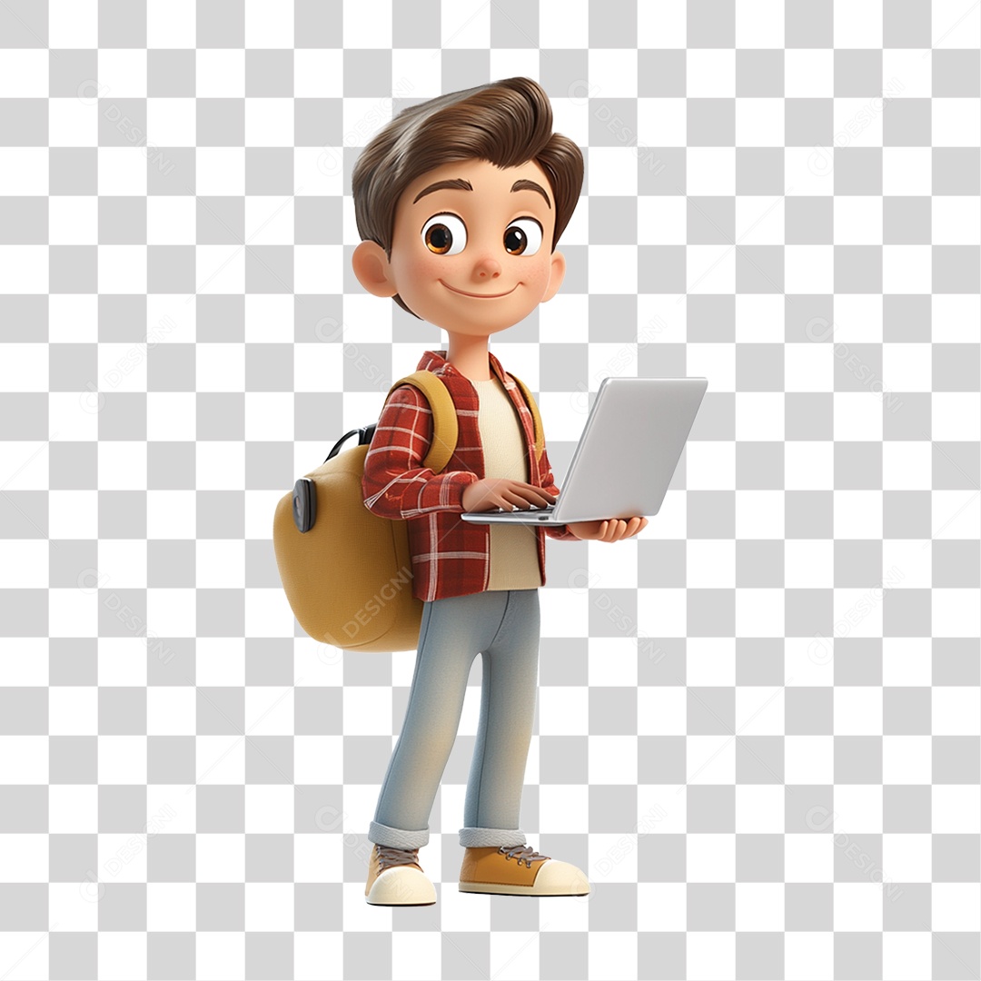 Personagem Estudante PNG Transparente