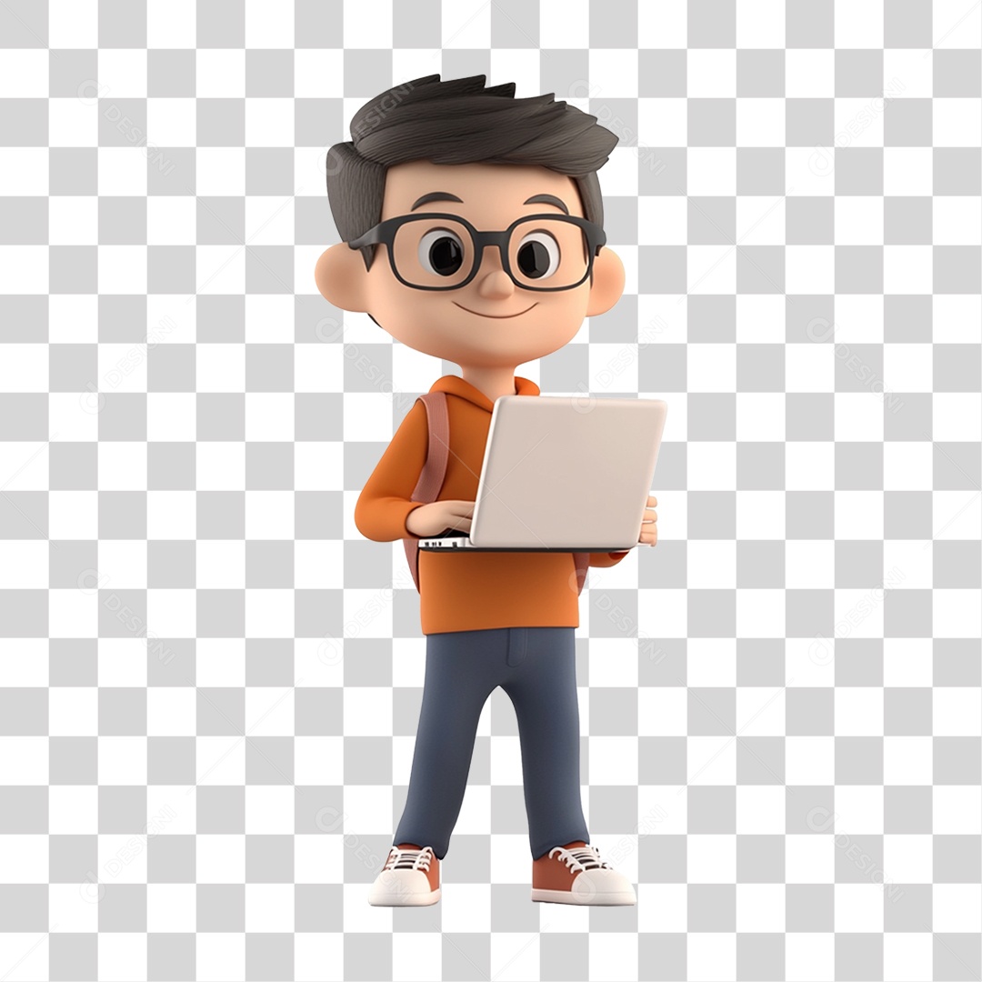 Personagem Estudante PNG Transparente