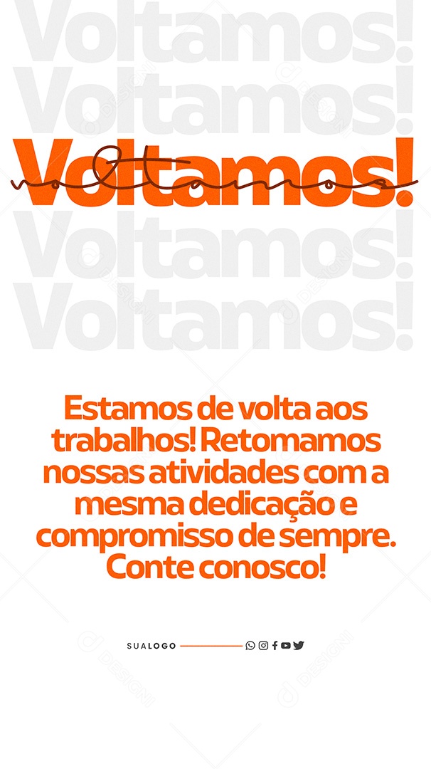 Story Estamos de Volta Loja Aberta Social Media PSD Editável