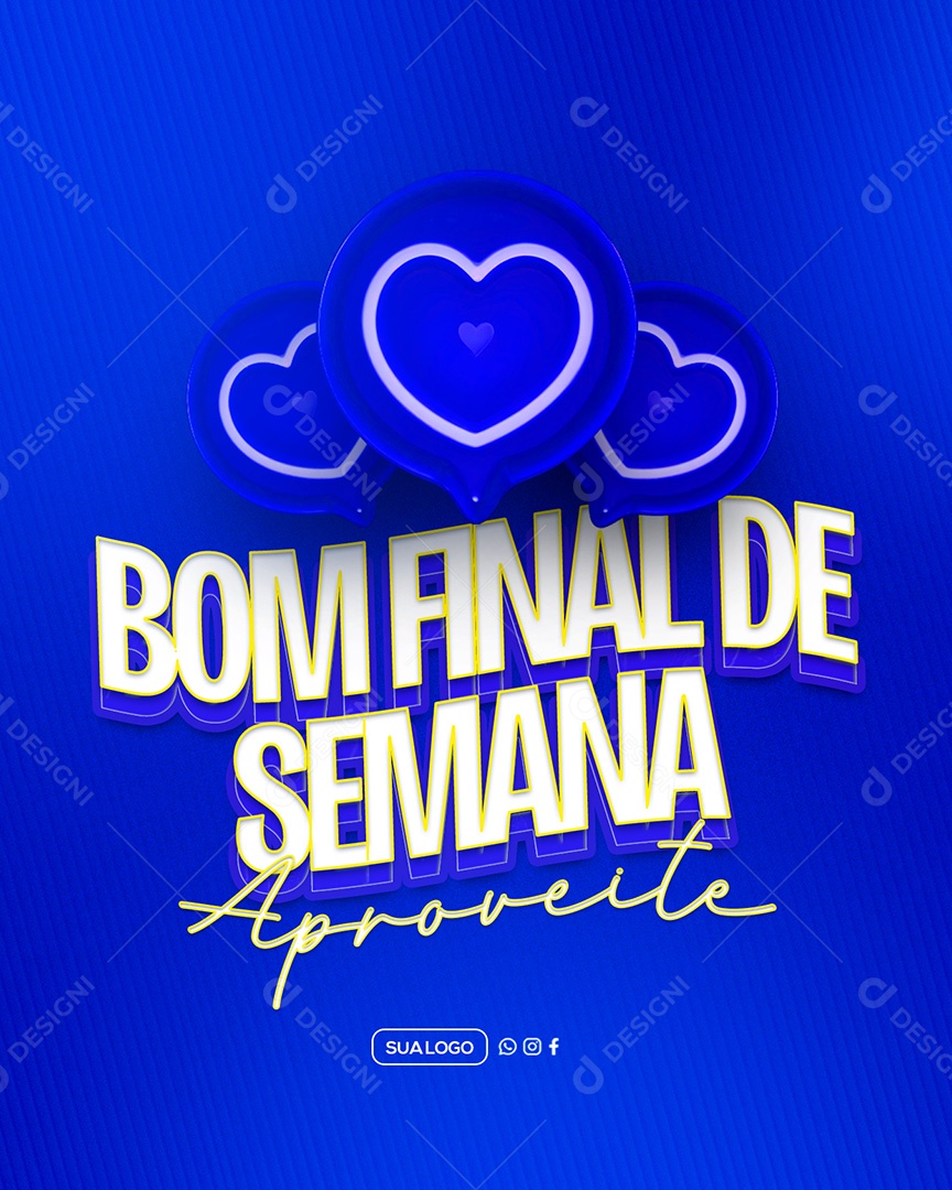 Frase Motivacional Bom Final de Semana Social Media PSD Editável