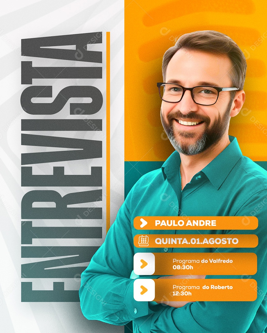 Entrevista Paulo André Social Media PSD Editável