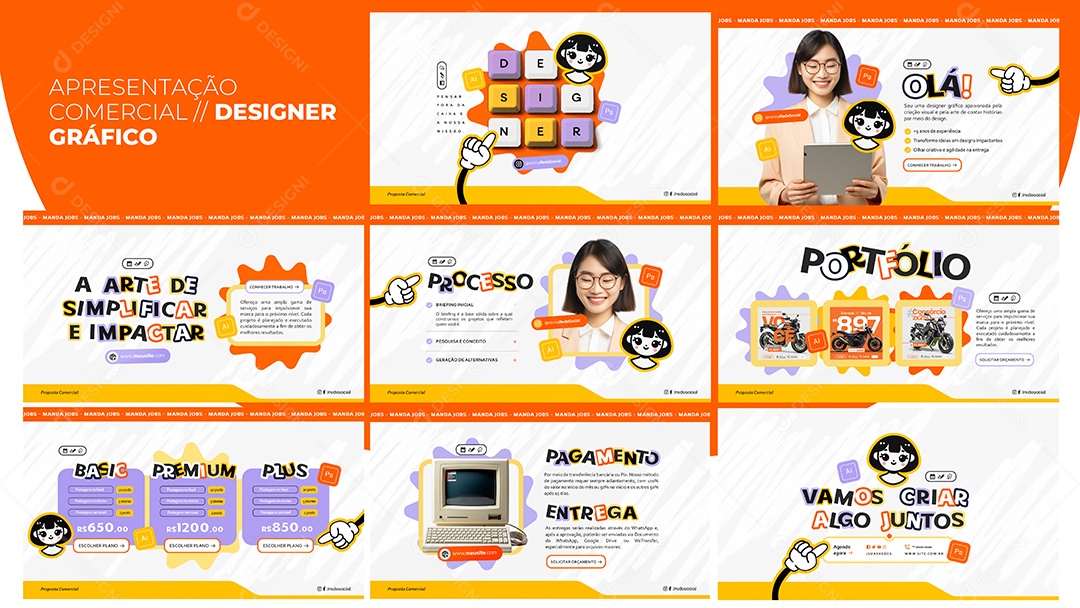 Apresentação Comercial Designer Gráfico PSD Editável