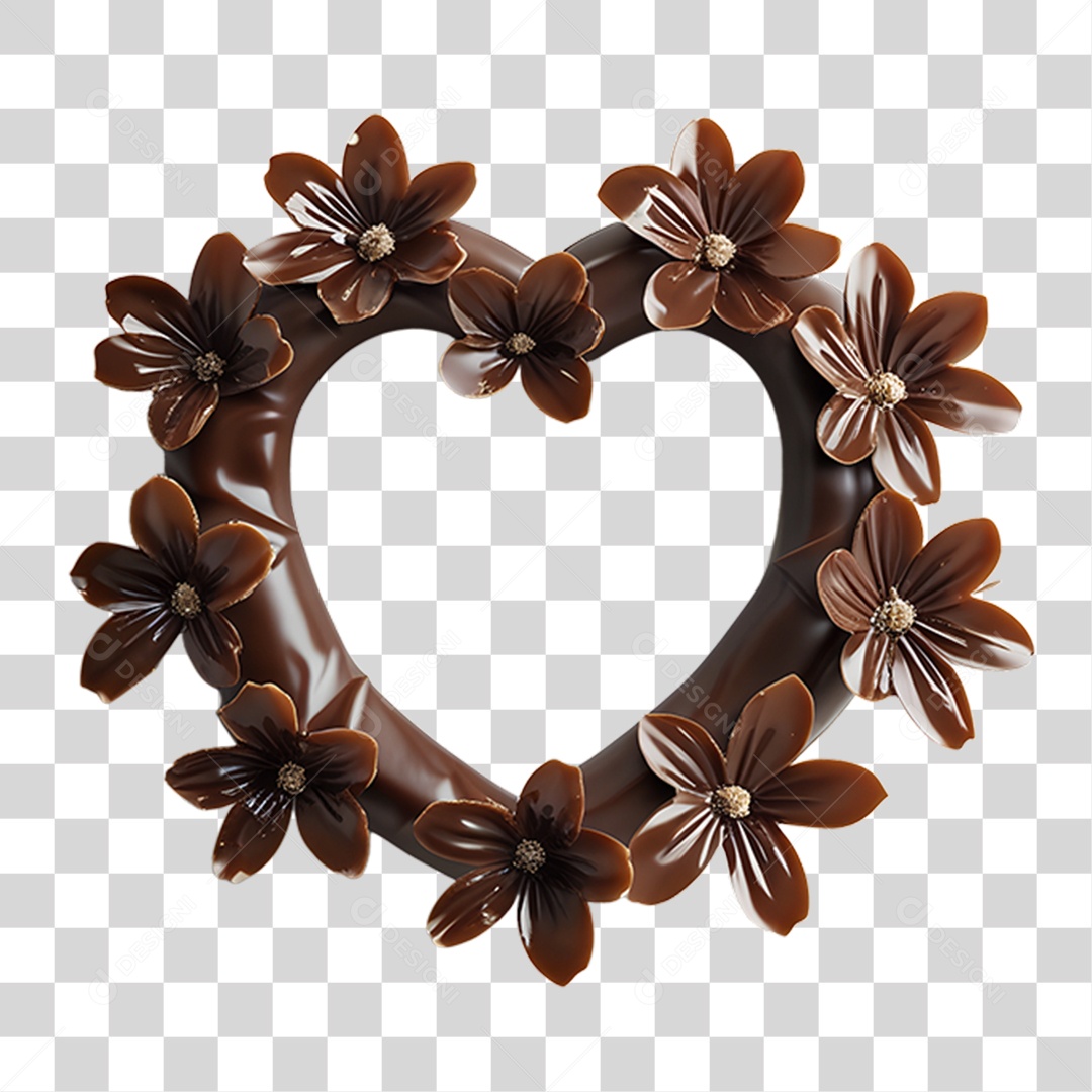 Coração de Chocolate PNG Transparente