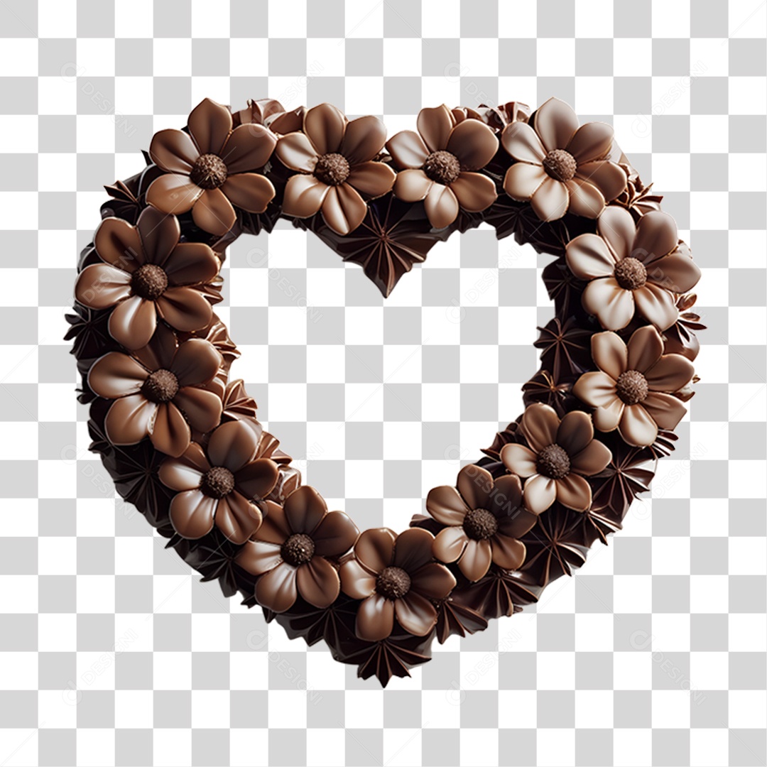 Coração de Chocolate PNG Transparente