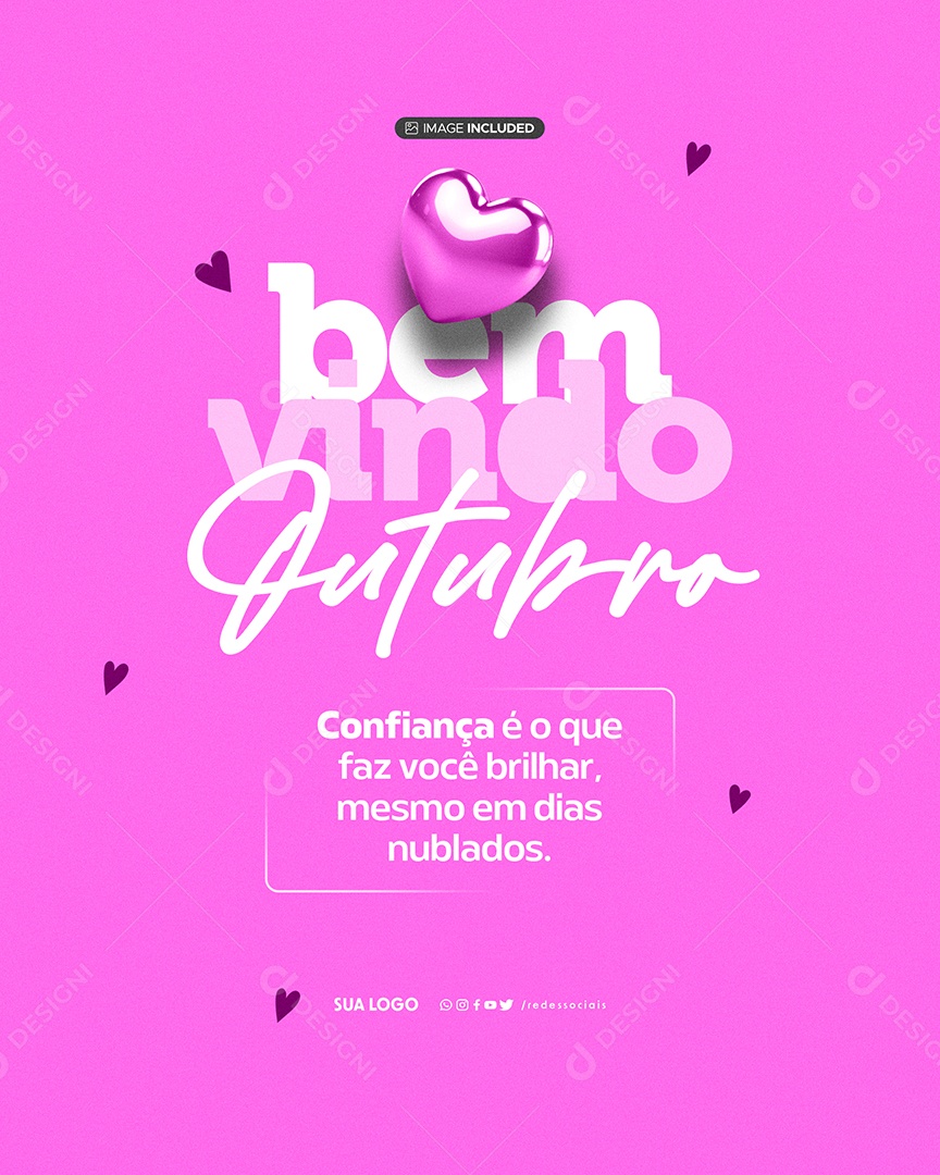 Bem Vindo Outubro Confiança E O Que Faz Você Brilhar Social Media PSD Editável