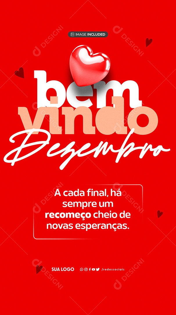 Story Bem Vindo Dezembro Recomeço Cheio de Novas Esperanças Social Media PSD Editável