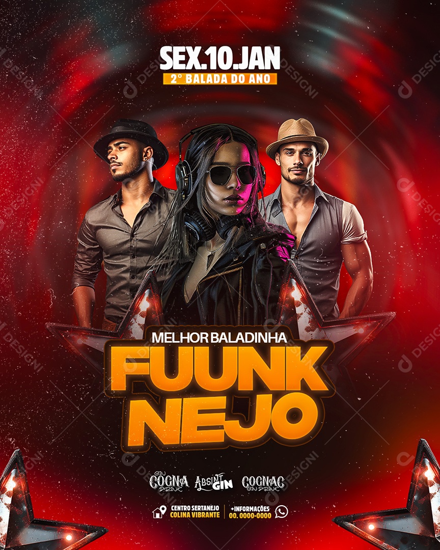 Flyer Melhor Baladinha Fuunknejo Social Media PSD Editável