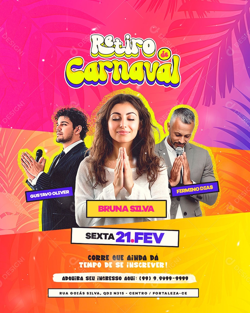 Flyer Retiro De Carnaval Social Media PSD Editável