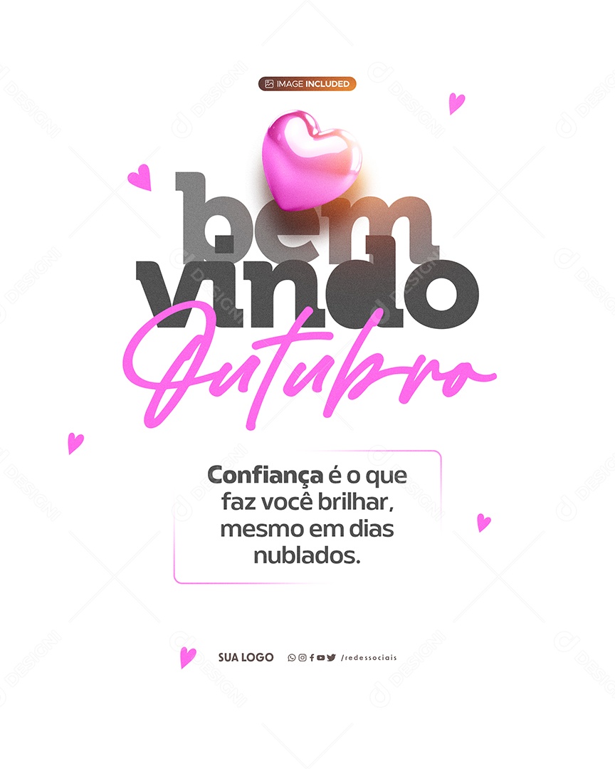 Bem Vindo Outubro Confiança E O Que Faz Você brilhar Social Media PSD Editável