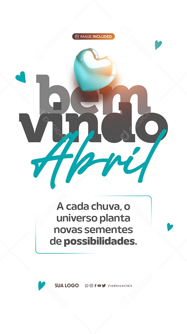 Story Bem Vindo Abril Novas Possibilidades Social Media PSD Editável