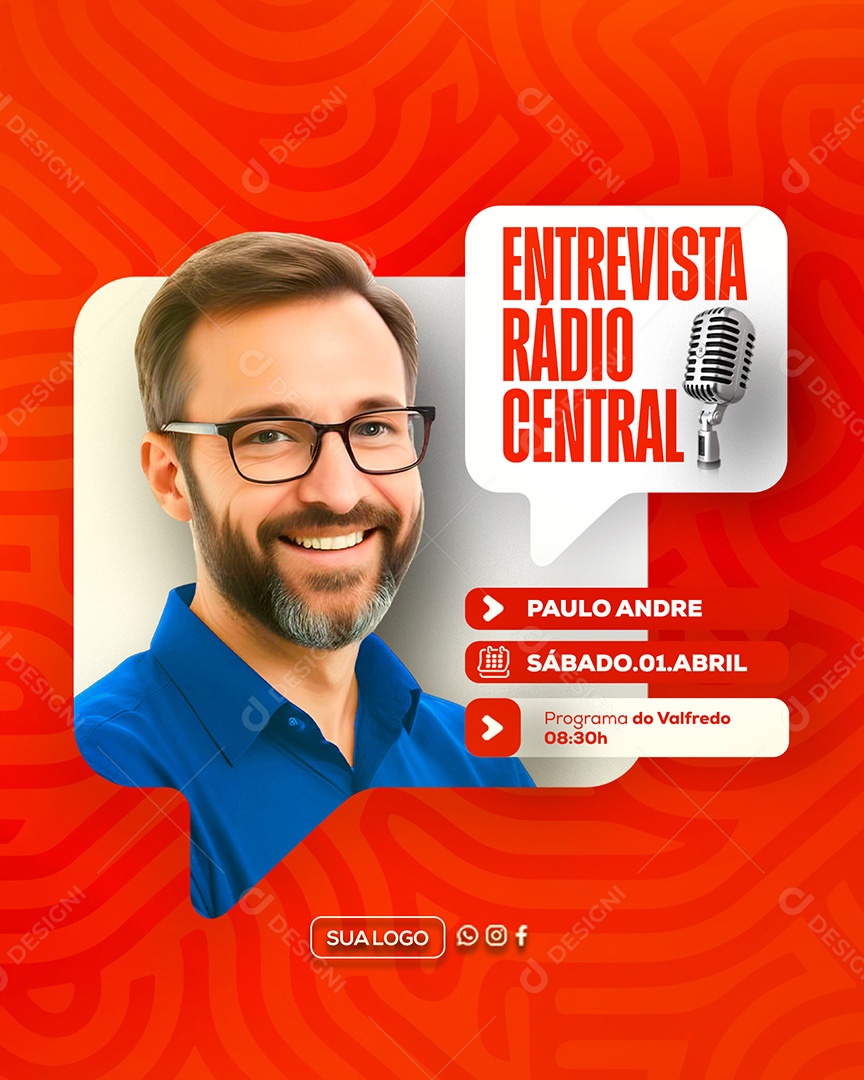 Entrevista Paulo André Social Media PSD Editável