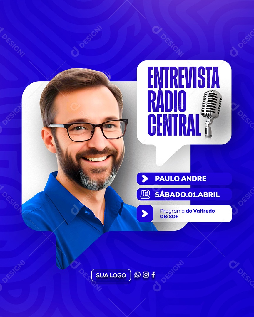 Entrevista Paulo André Social Media PSD Editável