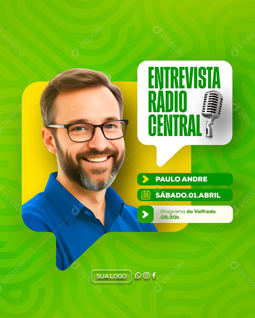 Entrevista Paulo André Social Media PSD Editável