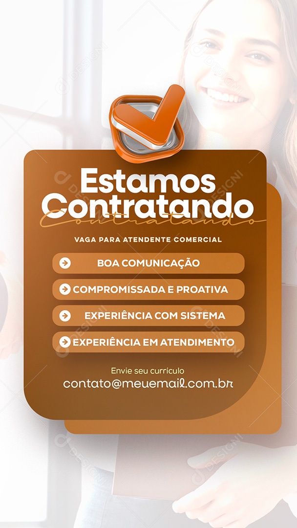 Story Estamos Contratando Social Media PSD Editável