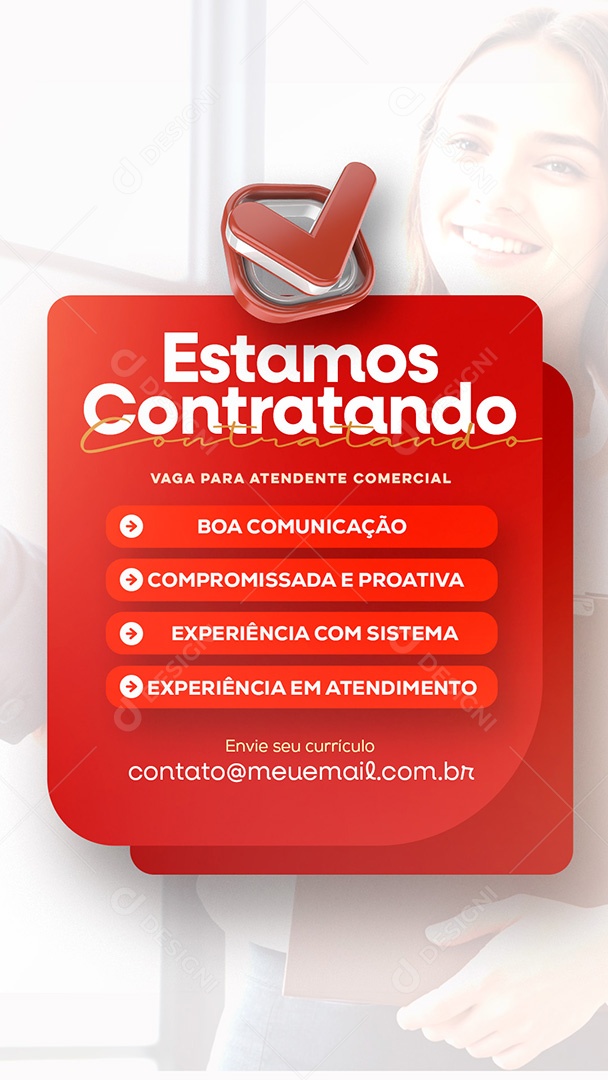 Story Estamos Contratando Social Media PSD Editável