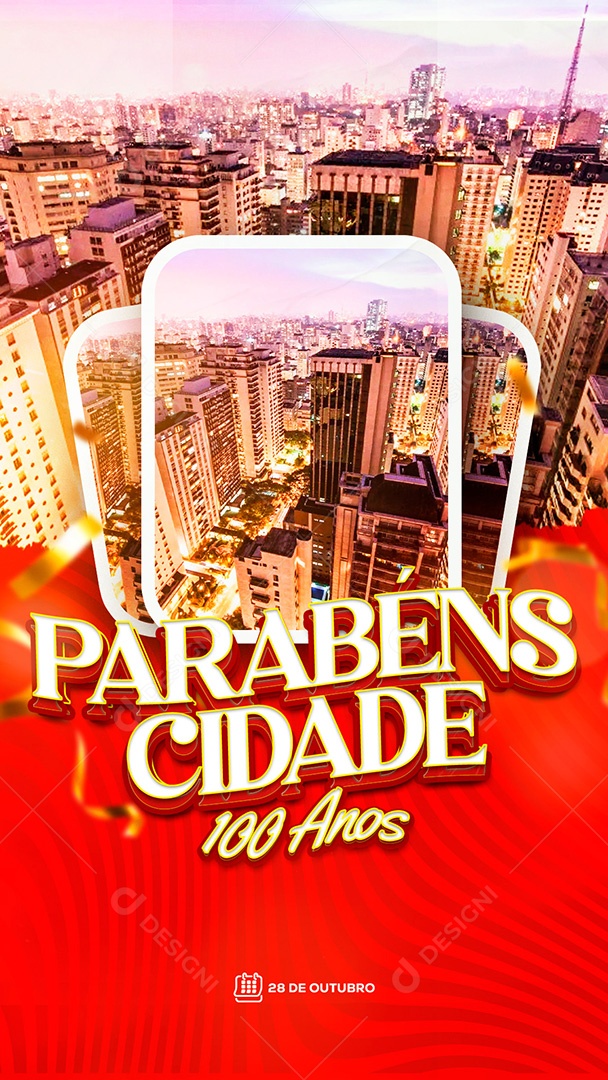 Story Parabéns Cidade Social Media PSD Editável