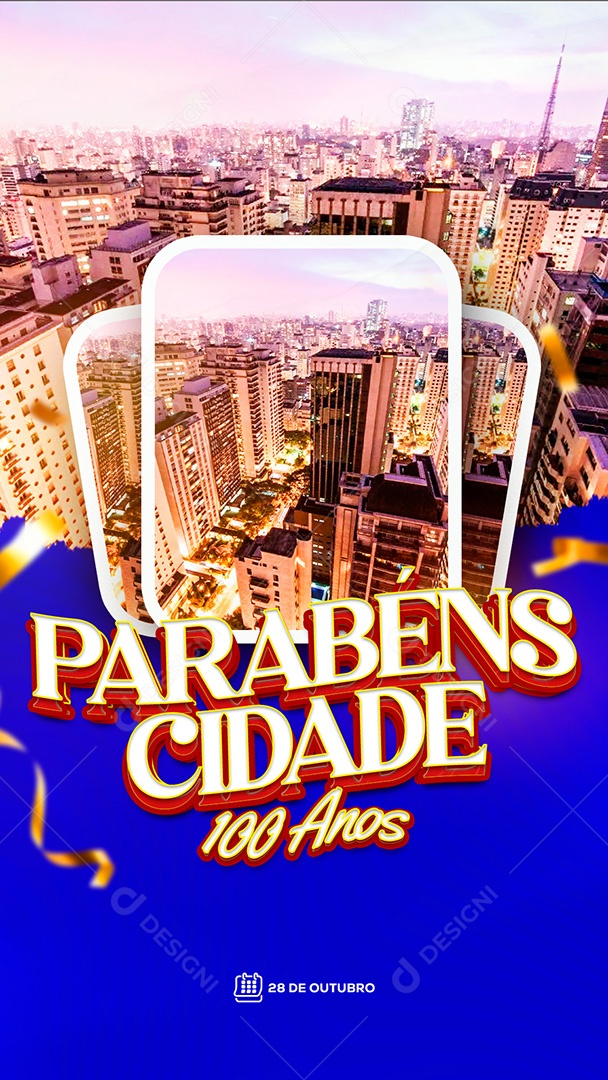 Story Parabéns Cidade Social Media PSD Editável