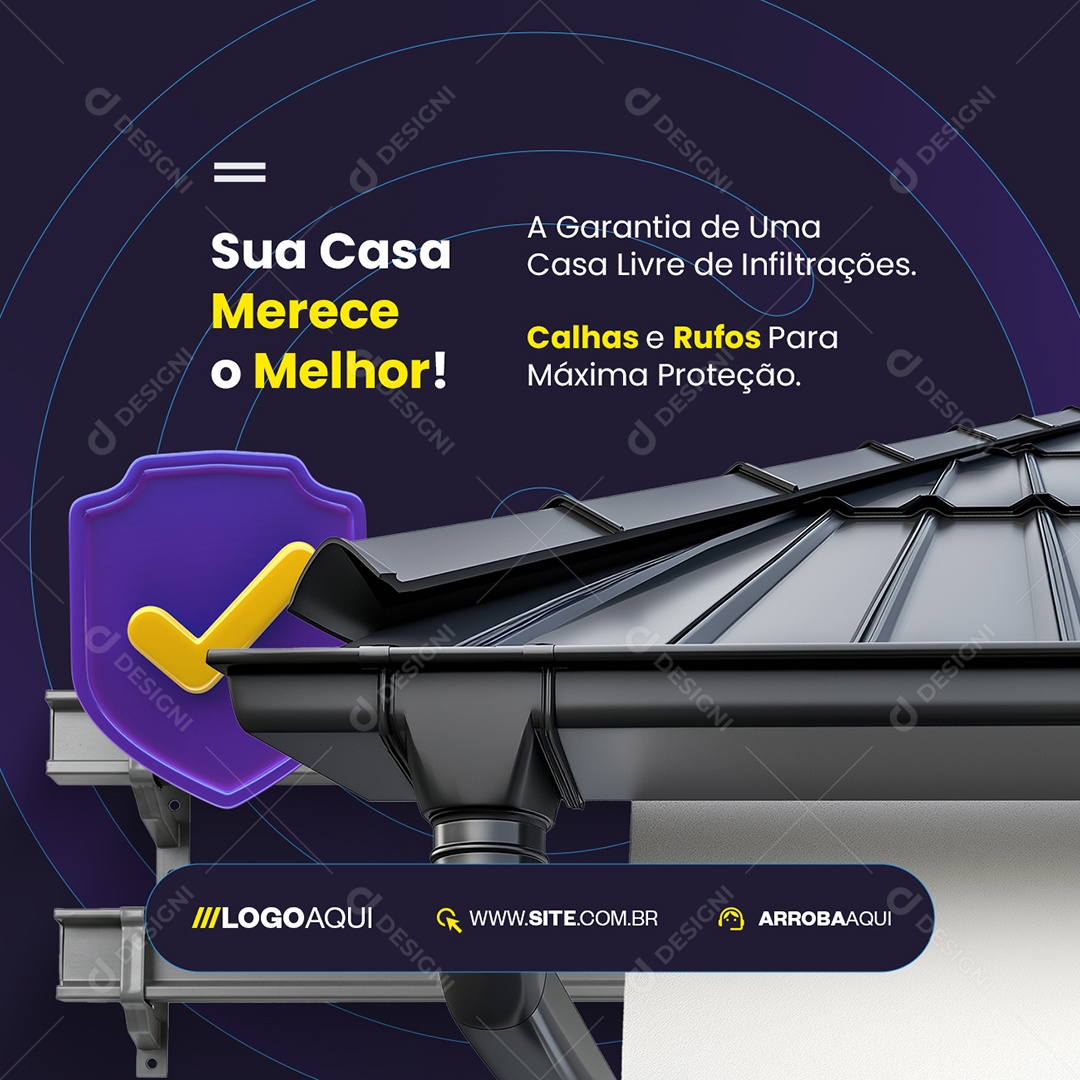 Materiais de Construção Calhas e Rufos Sua Casa Merece o Melhor Social Media PSD Editável