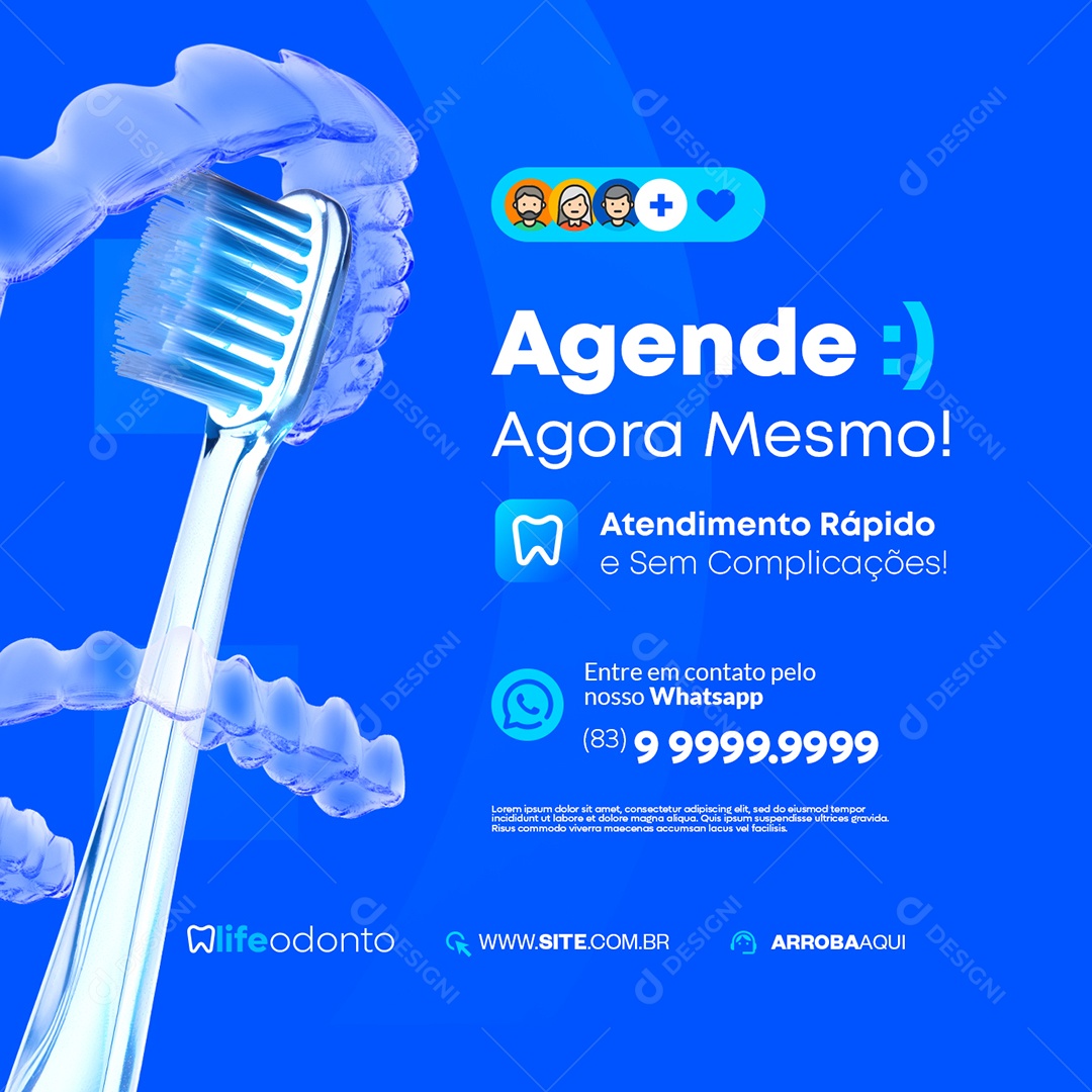 Odonto Agende Agora Mesmo Social Media PSD Editável