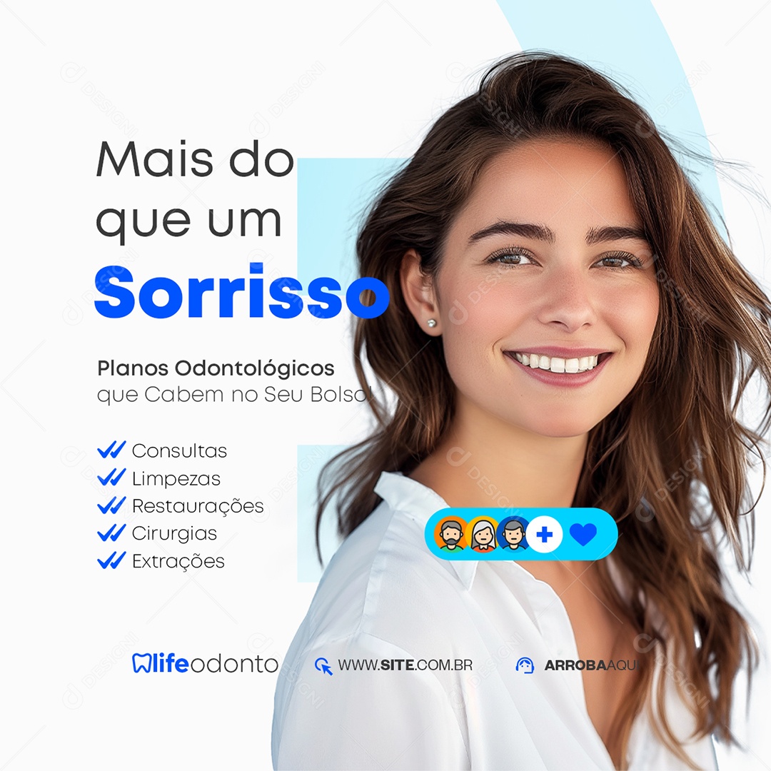 Odonto Mais do Que Um Sorriso Social Media PSD Editável