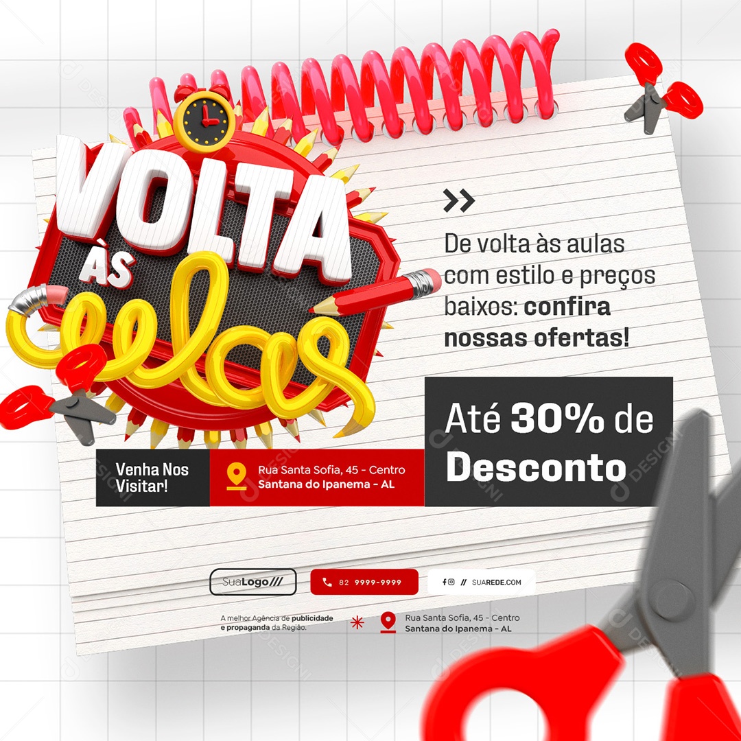 Volta às Aulas Confira Nossas Ofertas Social Media PSD Editável