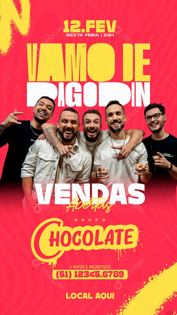 Story Flyer Vamo de Pagodin Chocolate Social Media PSD Editável