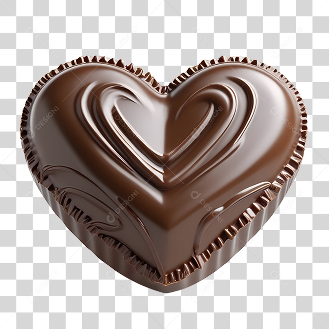 Coração de Chocolate PNG Transparente