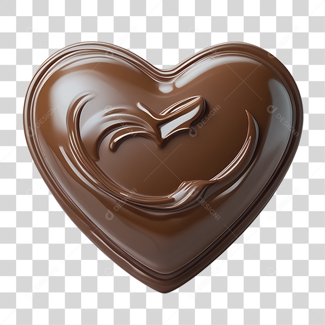 Coração de Chocolate PNG Transparente