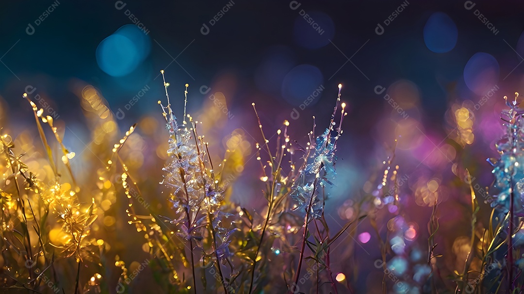 Plantinhas com luzes brilhantes linda