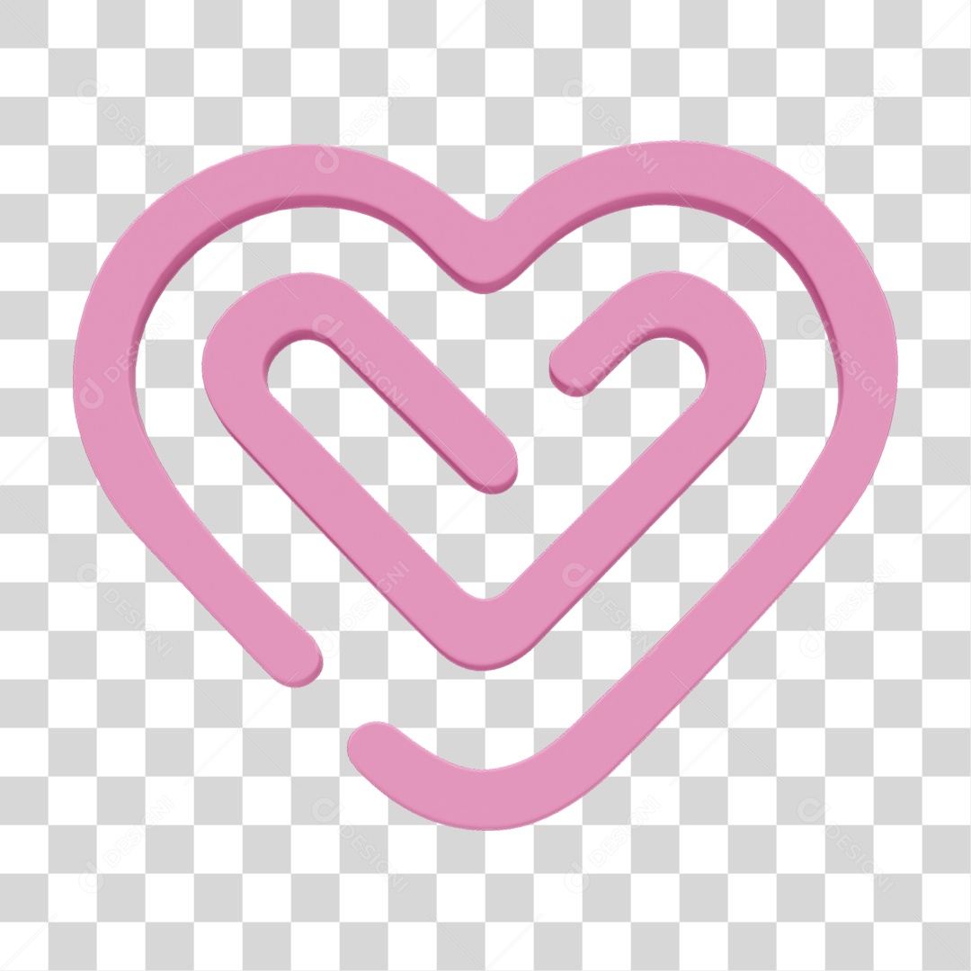 Coração Labirinto PNG Transparente