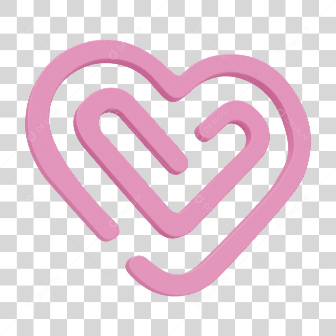 Coração Labirinto PNG Transparente