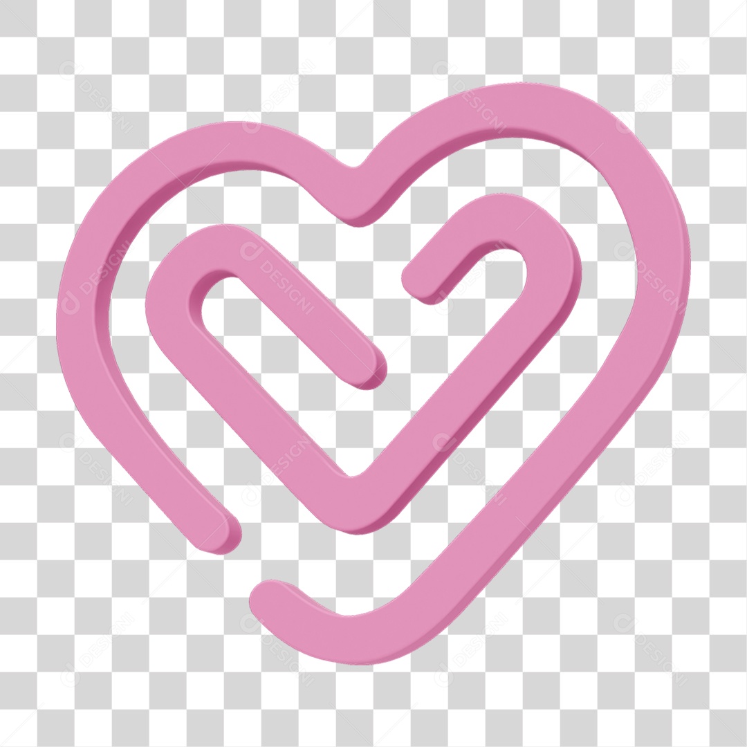 Coração Labirinto PNG Transparente