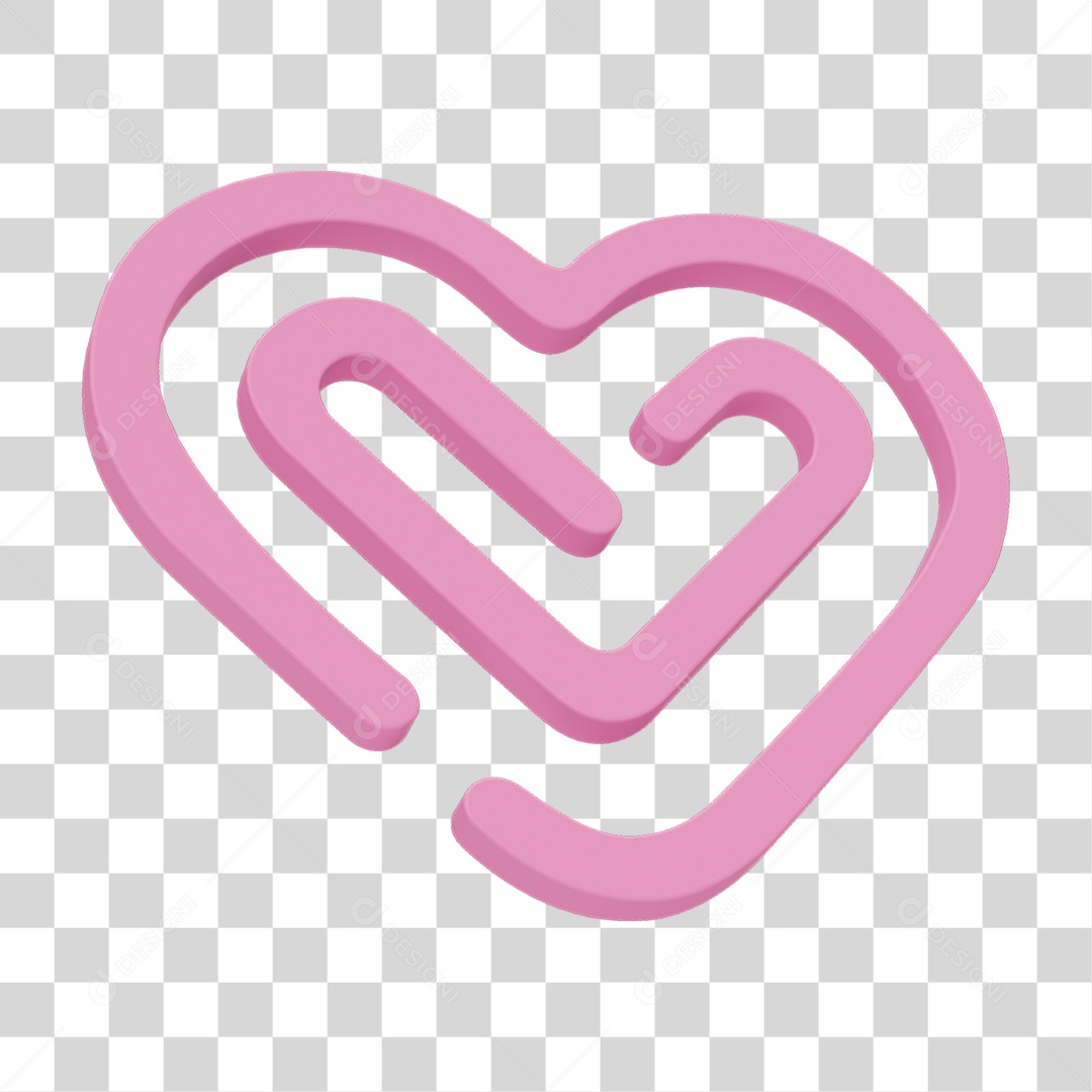 Coração Labirinto PNG Transparente