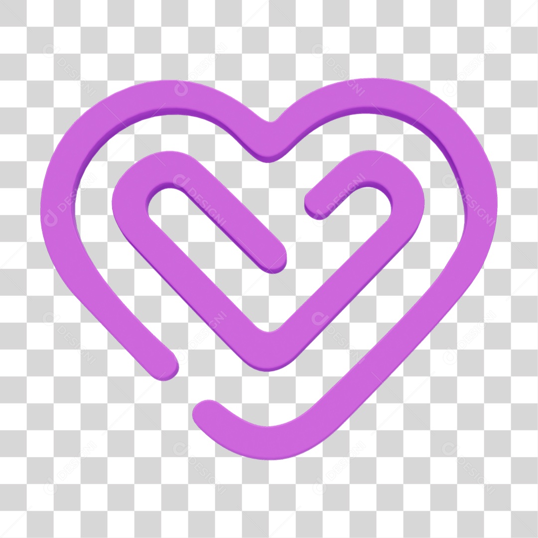 Coração Labirinto PNG Transparente