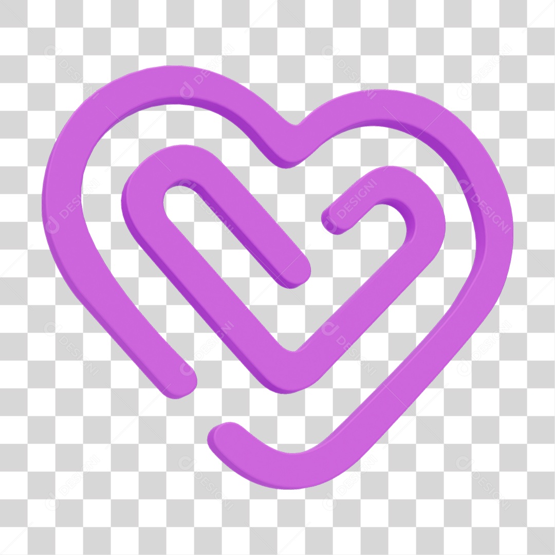 Coração Labirinto PNG Transparente