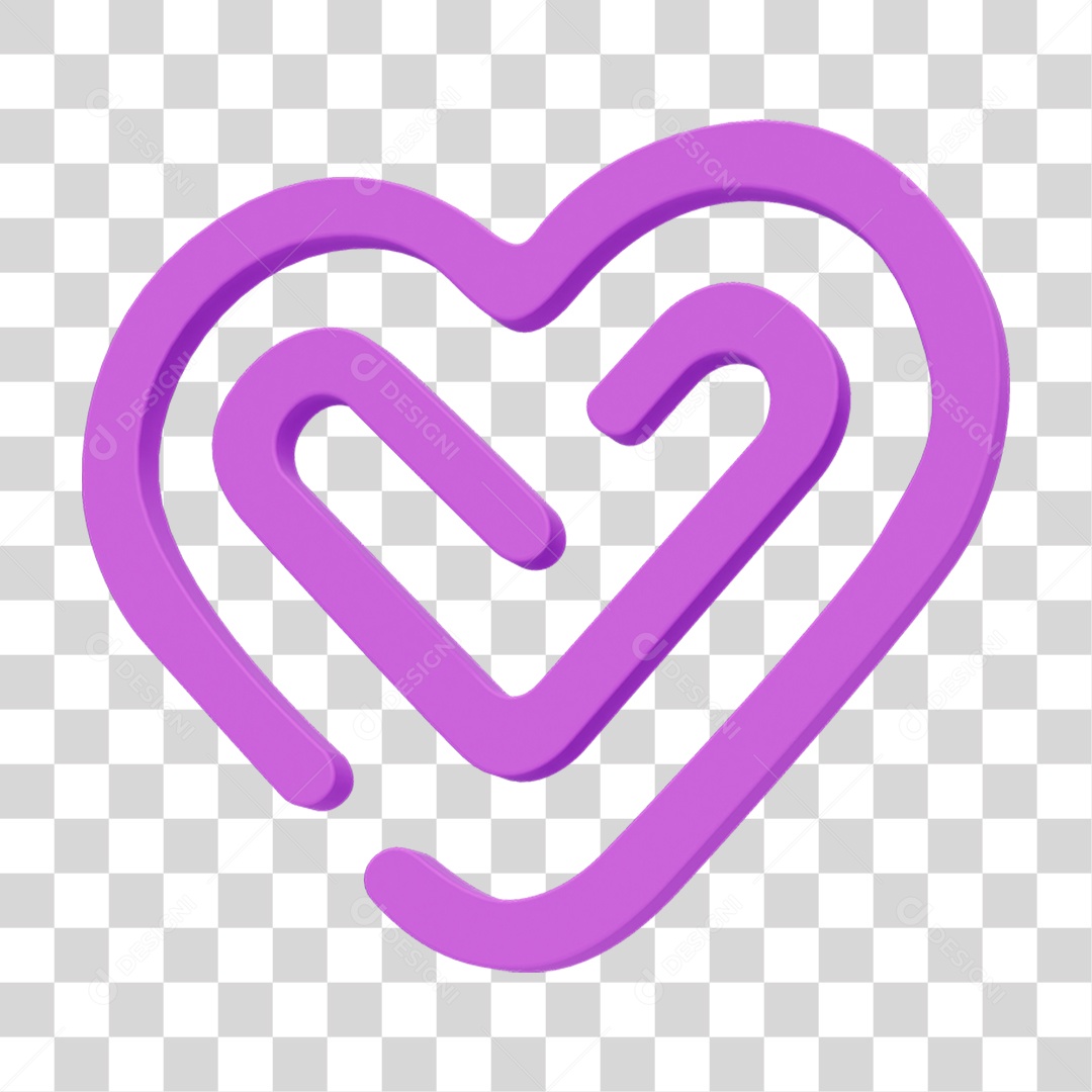 Coração Labirinto PNG Transparente