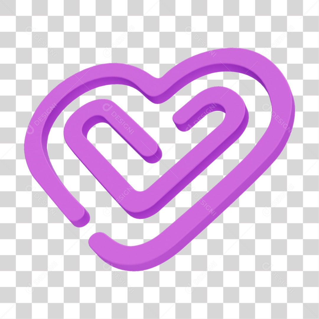 Coração Labirinto PNG Transparente