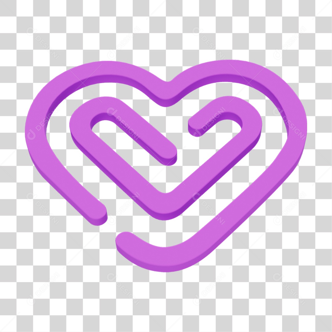 Coração Labirinto PNG Transparente