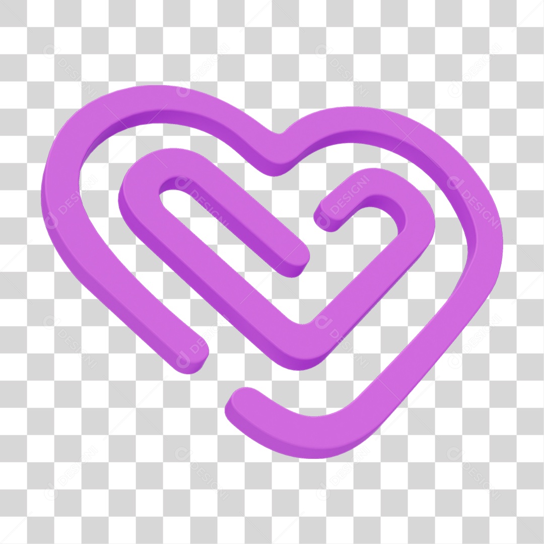 Coração Labirinto PNG Transparente