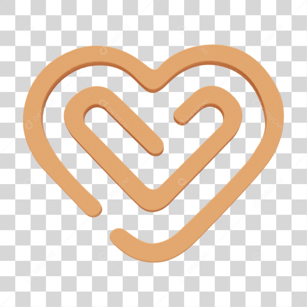 Coração Labirinto PNG Transparente