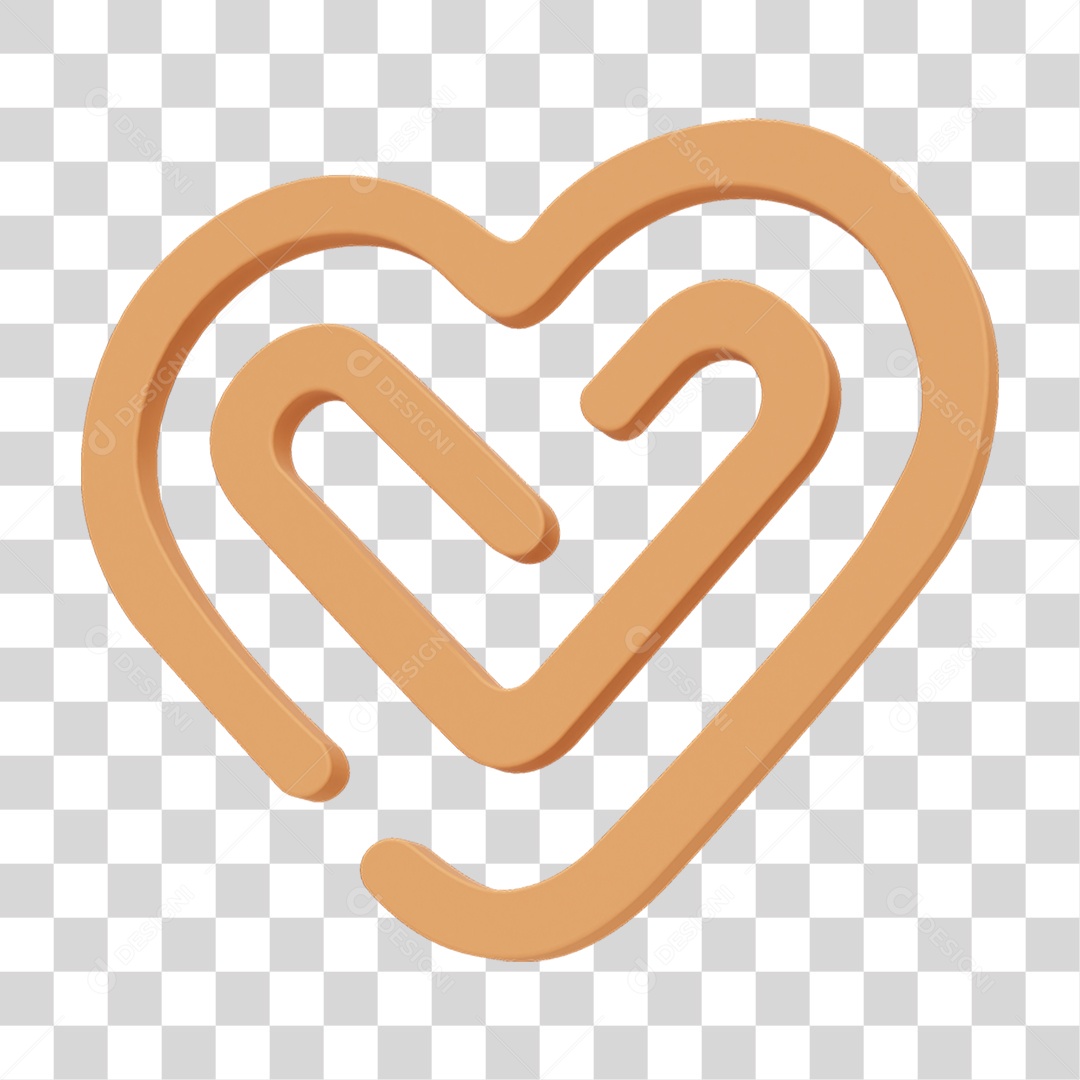 Coração Labirinto PNG Transparente