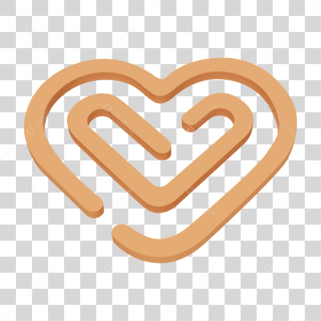 Coração Labirinto PNG Transparente