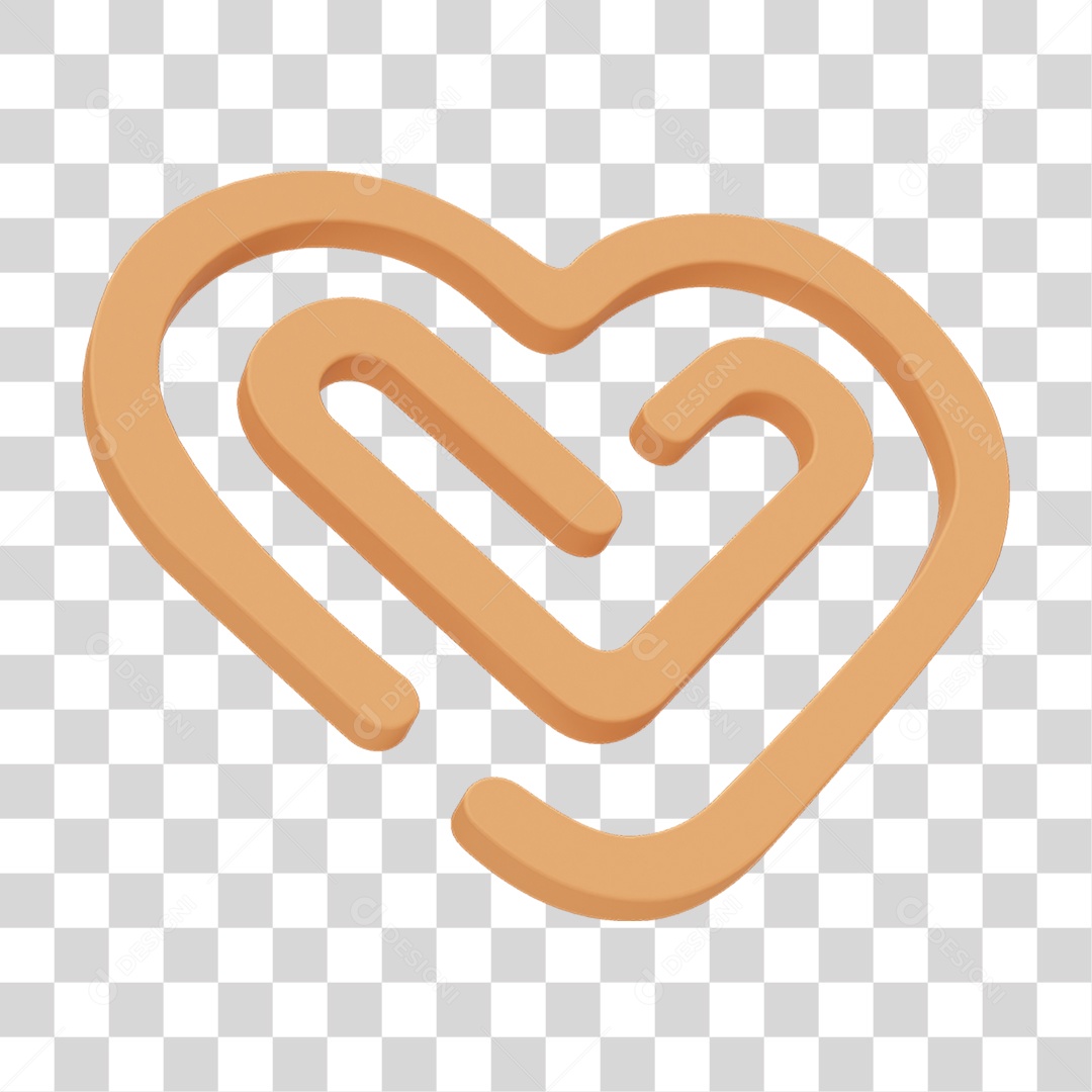 Coração Labirinto PNG Transparente