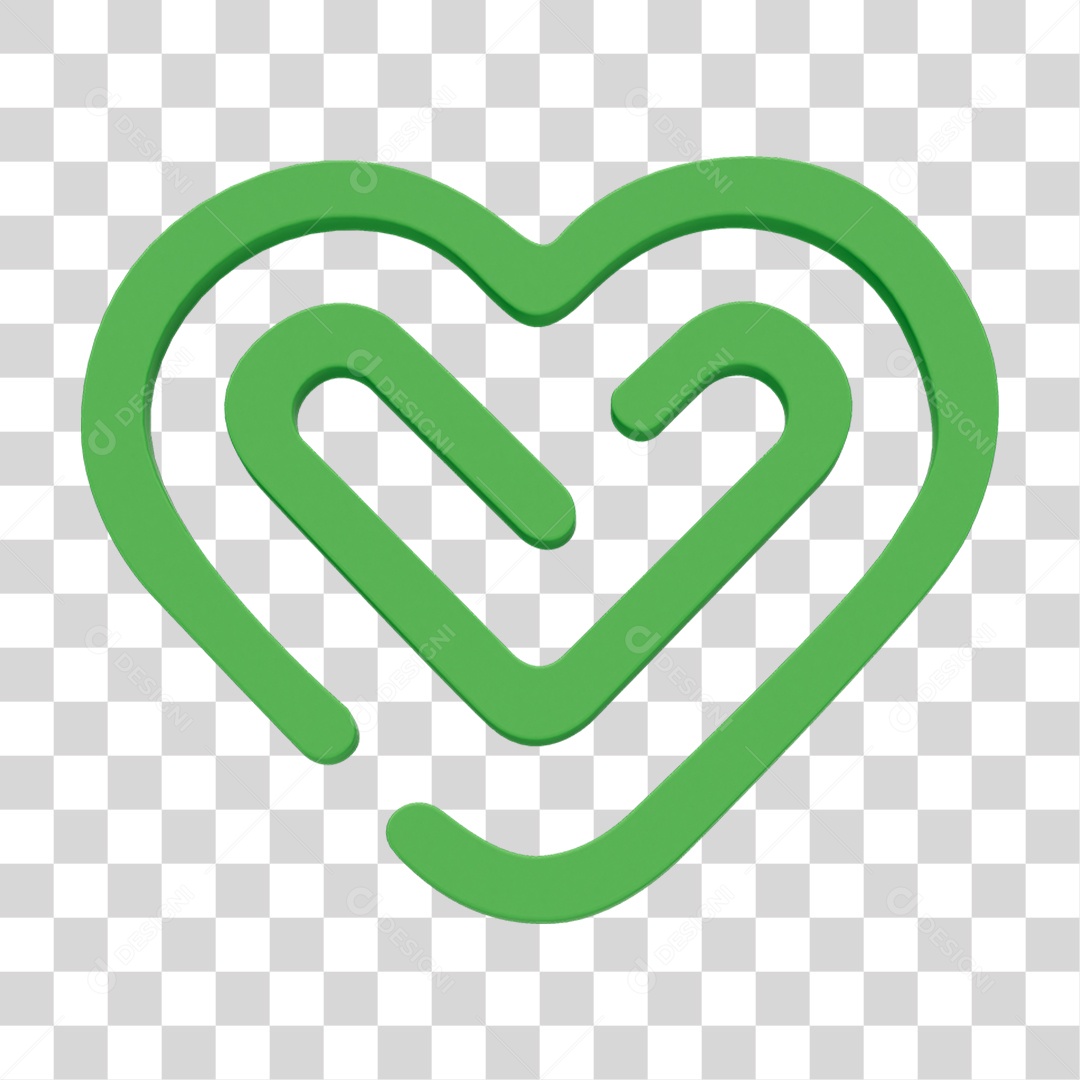 Coração Labirinto PNG Transparente