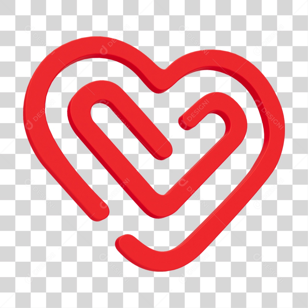 Coração Labirinto PNG Transparente