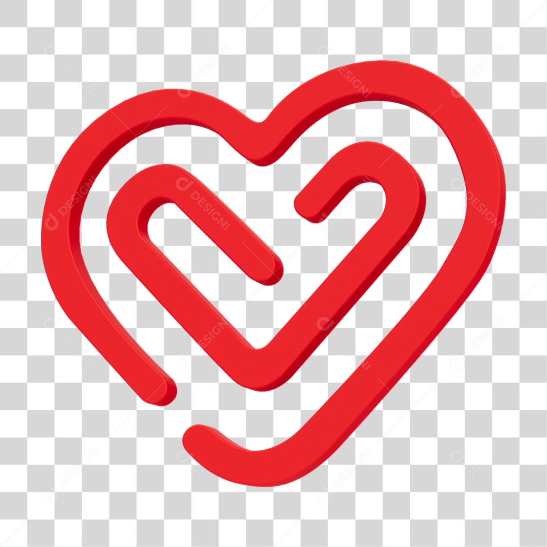 Coração Labirinto PNG Transparente